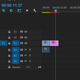 Pictures appear on your timeline as a purple color without an audio track (A1).
